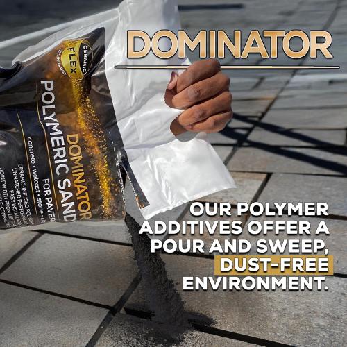 10 Pound Midnight Black DOMINATOR Polymeric Sand with Revolutionary Ceramic Flex Technology for Stabilizing Paver Joints/Gaps, 1/8” up to 4”, Professional Grade Results