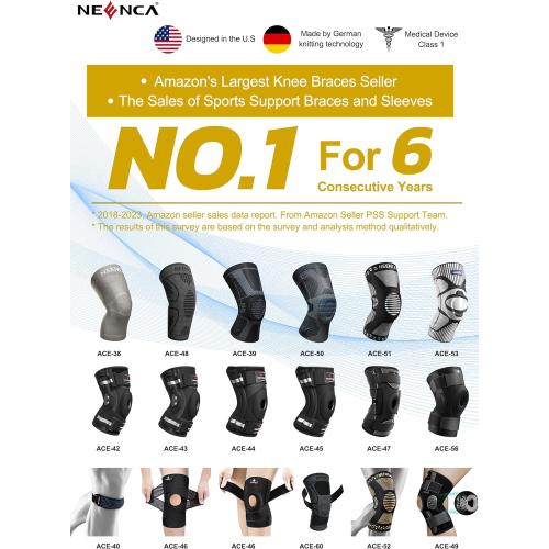 NEENCA Professional Knee Brace for Women/Men, Knee Support with Patella Pad & Side Stabilizers, Compression Knee Sleeve for Knee Joint Pain, Meniscus Tear, ACL, PCL, Runner, Workout - FSA/HSA Approved