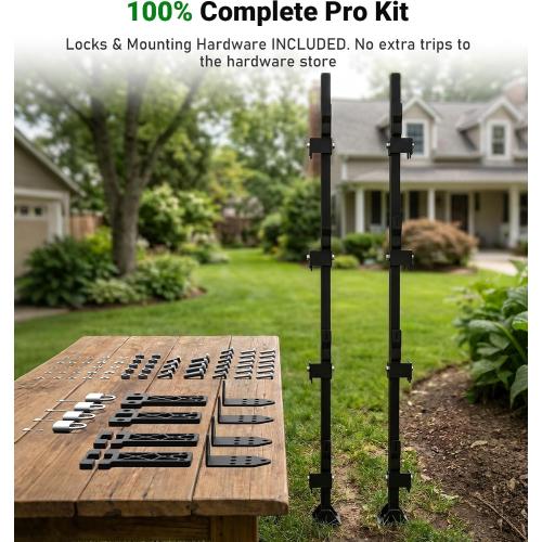 ELITEWILL Weedeater Rack for Open/Enclosed Trailers, Heavy-Duty 4 Place Commercial Trimmer Rack for Trailer Work Landscape Truck Holder Trailer Equipment Accessories Weed Eater Racks w/Lock
