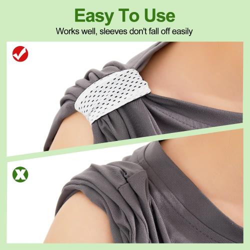 Amylove 8 Count Softball Sleeve Holders Jersey Sleeve Ties with Hook and Loop Fasteners Straps for Shirts Scrunchies for T-Shirts Soccer Baseball Sports Activities(Black, White)