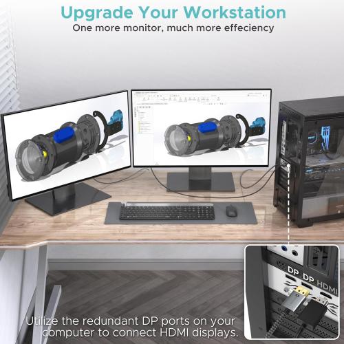 WARRKY 4K DisplayPort to HDMI Cable [UHD, Metal Case, Nylon Cable] 6FT Unidirectional Display Port 1.2 Source to HDMI 1.4 Screen, DP to HDMI Compatible for Computer, NVIDIA, AMD, Dell, Lenovo, Monitor