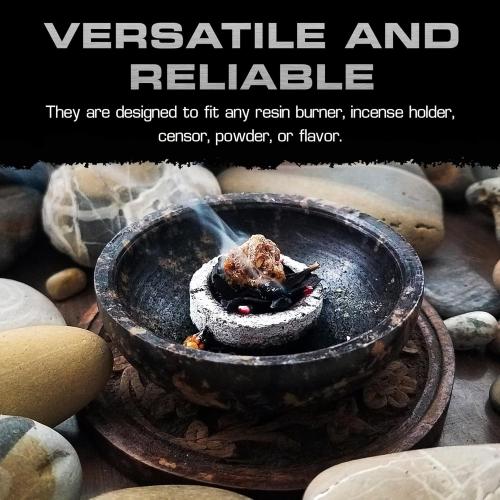 Instant Light Coals– Incense Coal Disks – Coal Tablets – Charcoal Disks – 100 Coals – 33 mm Quick Light Briquettes – Slow Burn/Low Smoke