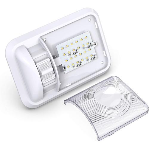Leisure LED 5 Pack 12V Led RV Ceiling Dome Light RV Interior Lighting for Trailer Camper with Switch, Single Dome 300LM (Natural White 4000-4500K, 5-Pack)