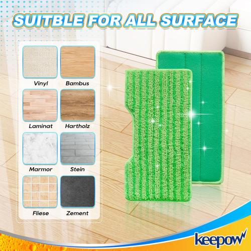 KEEPOW Reusable Mop Pads Refills, Mop Replacement Pads Compatible with Shark Vac Mop VM252 VM200 VC205 VM250 /QM250 VM190 VM200P12, Hardwood Floor Mop Pad with Upgraded Dirt Chamber (1 2 3 Pads)