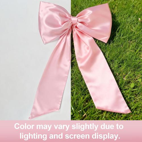 Large Pink Bow for Coquette Room Decor, 40x24 In Satin Ribbon Tie Coquette Birthday Decorations, Giant Pastel Pink Hanging Wall Decor for Ballerina Girl Just Want to Be One (Internal Stability Layer)