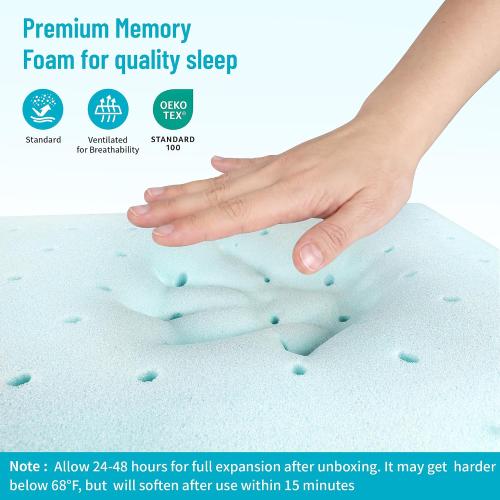 CushyOasis Memory Foam Pillows for Side, Back and Stomach Sleepers, Bed Pillow with Washable Cover and Breathable Mesh, Bed Pillow for Sleeping Standard Size (Grey)