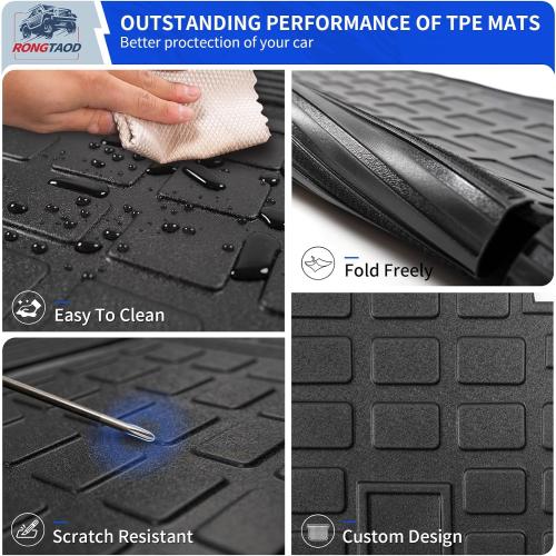 Rongtaod Cargo Mat Compatible with 2022 2023 2024 2025 2026 Nissan Pathfinder Cargo Liner Trunk Mat TPE All Weather Back Seat Cover Protector Pathfinder Accessories (Trunk Mat with Backrest Mat)