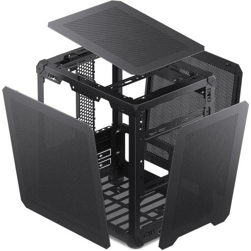 JONSBO C6 Handle Black Mini MATX Mesh Case,Simple Compact Desktop Micro ATX Chassis,Upper Cover/Side Panel Tool-Free Open pc case, ATX Power Bite (L185mm Max.),Support 75mm CPU Cooler,GPU200-255mm