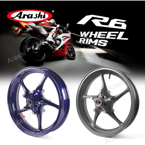 Arashi Front Wheel Rim for Yamaha YZF R1 2006-2014, R6 2003-2016, FZ1 2006-2009, FZ6N FZ6S Fazer 600 2004-2009 Non-ABS, Motorcycle Replacement Accessories Parts Matte Black