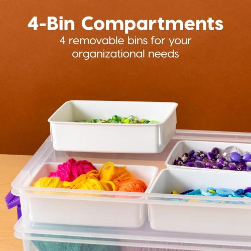 IRIS USA 9 Qt. Plastic Craft Storage Container Bins with Lids, 1 Pack, Small Art & Office Supply Organizer Tote, Sensory Bins & Boxes for Home & University, Latchable, Stackable, Portable, Clear