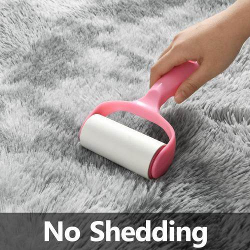 Large Shag Area Rugs 10 x 14, Tie-Dyed Plush Fuzzy Rugs for Living Room, Ultra Soft Fluffy Furry Rug for Bedroom, Anti-Skid Indoor Carpet Nursery Rugs for Kids Room Home Decor, Light Grey