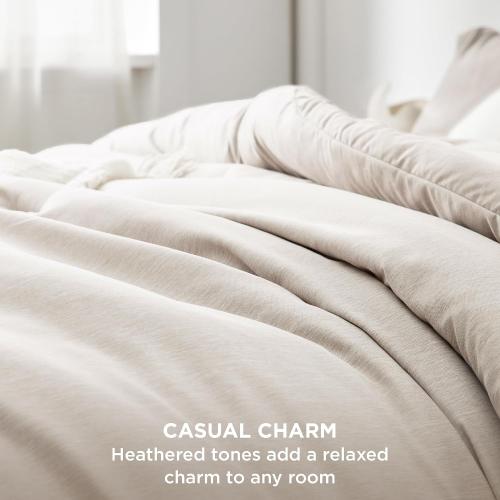Bedsure Twin/Twin XL Comforter Set - Beige Soft Bedding for All Seasons, Cationic Dyed Bed Set, 2 Pieces, 1 Twin Size Comforter (68x88) and 1 Pillow Sham (20x26 2)