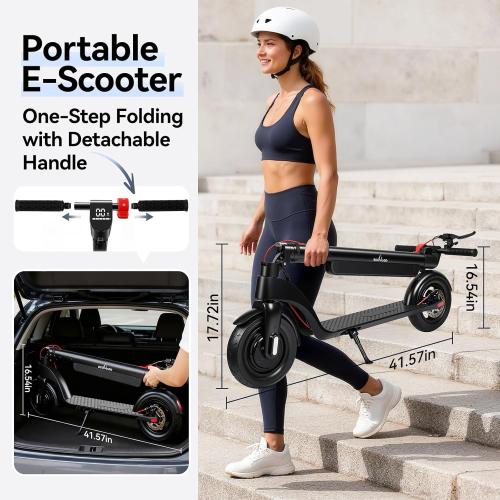Electric Scooter Adults with Removable Battery, 20 Mph Max Speed E Scooter for Adults Powerful Motor, 28 Miles Long Range Foldable Escooter, 10’’ Pneumatic Tires, Dual Brake, App, X8 Scooter