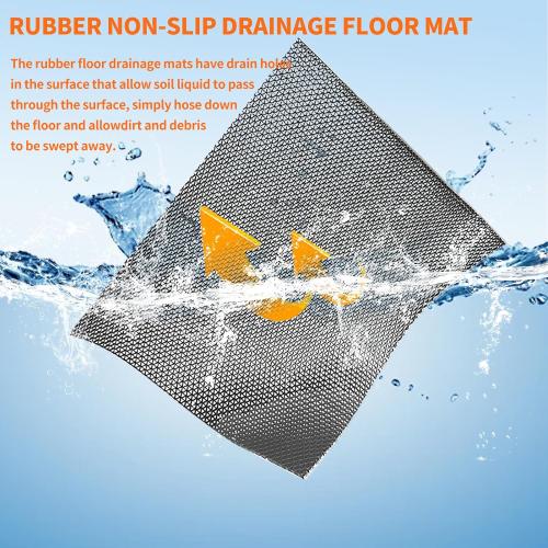 TEEMO 1Pcs Pool Mats for Deck 3x10ft Rubber Drainage Matting Non Slip Drainage Floor Mats Pool Bathroom Flooring Mat Anti Slip Deck Mat for Outdoor Indoor Supplies (Blue)