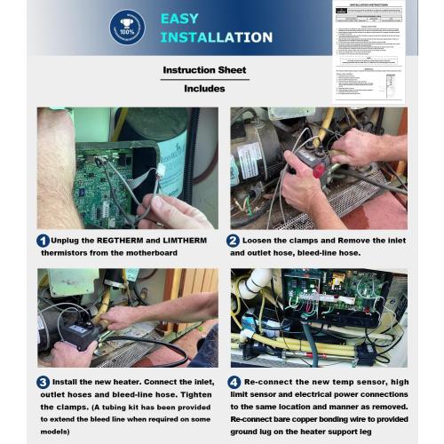 Camoo 26-C3160-2S Double-Barrel Low-Flow Heater Assembly 4.0KW for Watkins/Hot Spring/Tiger River/Hot Spot/Caldera/Laing tri-Bend Heater, 1.0/4.0KW 120/240 Volt, Replace C3160-2S, 73039, 73791, Black