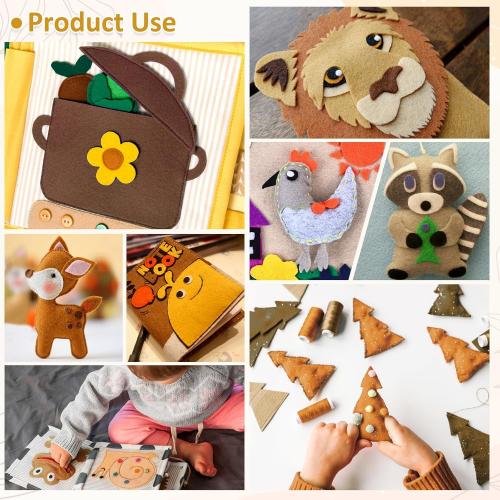 XSEINO 13 Rolls 8x35 1.4mm Thick Soft Felt Fabric Sheet 13 Assorted Light Brown Series Colors Felt Pack for DIY Craft Sewing Squares Nonwoven Patchwork