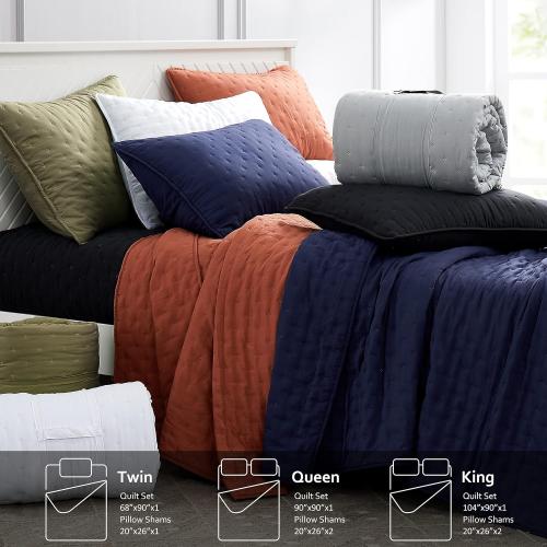 CreamBeige 104x90 inches, Tan Cloud King Size Quilt Bedding Sets with Pillow Shams, Farmhouse Lightweight Soft Bedspread Coverlet, All Season Rustic Country Thin Comforter, 3 Pieces, 104x90 inches, Tan Cream