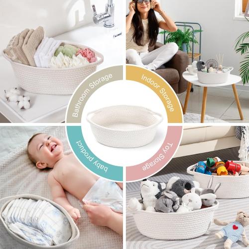 1 pack came just one  Small Woven Basket with Gift Bags and Ribbons, Empty Decorative Gift Chest Box, Cute Baby Gift Basket for Nursery, Cotton Rope Room Shelf Storage Basket with Handles, All 12x 8x 5,White