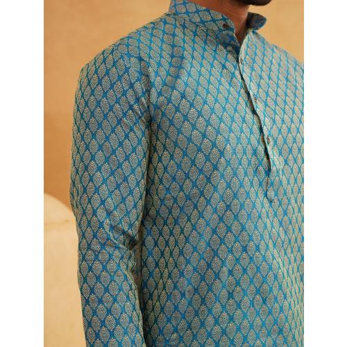 Sojanya XL (Since 1958 Men'S Jacquard Silk Self Design Only Kurta