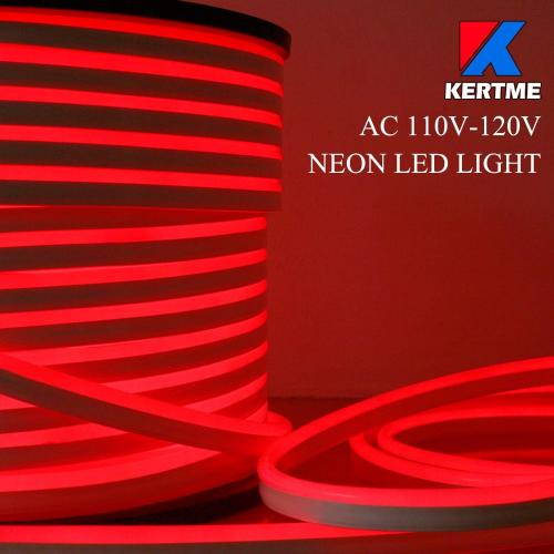 Neon Led Type AC 110-120V LED NEON Light Strip, Flexible/Waterproof/Dimmable/Multi-Modes LED Rope Light   23 Keys Remote for Home/Garden/Building Decoration (16.4ft/5m, Red)