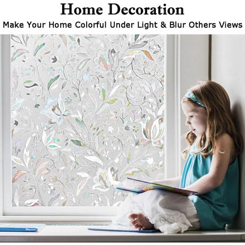 Kromapolis Window Film, Window Privacy Film, Vinyl Glass Covering, Stained Glass Decorative Film, Window Film Privacy Frosted, Static Window Clings, Non-Adhesive, No-Glue (29.5 x 78.7inch)