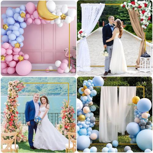 Wedding Arch 6.6FT x 6.6FT Square Backdrop Stand Gold Metal Balloon Arch Stand for Ceremony Wedding Arches for Ceremony Birthday Party Bridal Shower Anniversary Decoration