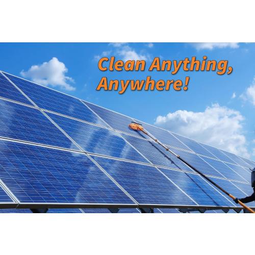 4-12 ft Window Washing Kit with Extension Pole (20  Foot Reach) // Window Cleaning Tool & Window Washer Squeegee with Telescopic Extension Pole // Best Indoor Outdoor Window Washing Equipment