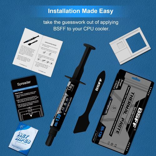 Thermal Paste, 1.8g with Toolkit CPU Paste Thermal Compound Paste Heatsink for IC/Processor/CPU/All Coolers, Carbon Based High Performance
