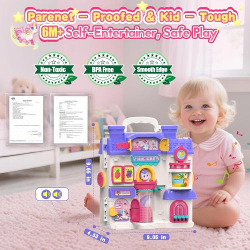 ELFJOY Montessori Toys for 1 Year Old Girl Gifts, Busy Board for 1 2 Year Old - 56  Activities Bilingual Early Educational Learning Toddler Baby Girl Toys, First Birthday Gifts for 1 2 Year Old Girls