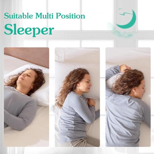 Three Geese White Goose Feather Cotton Pillows Standard Size- Soft 600 Thread Count 100% Cotton, Medium Firm,Soft Support Surround Fill Cotton (Standard Size:Pack of 2)