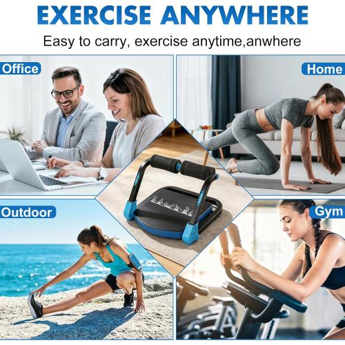 6-in-1 Foldable Ab Machine with 4 Resistance Levels, 330 lb Capacity | Padded seat, foam handles, supports sit-ups and core workouts, compact design, easy storage