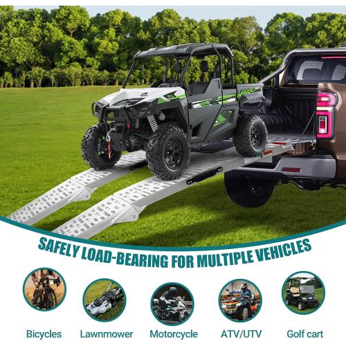 1 Pc Aluminum Loading Ramp with Handle, 750 Lbs Capacity, 7.25ft Motorcycle Ramp Folding Powerspots Ramps with Load Straps for Pickup Trucks, Motorcycles, Lawnmowers, Dirt Bikes