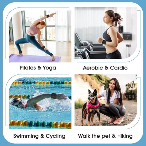 Wrist Weights Set of 2(1Lbs Each), Wearable Wrist Ankle Weights for Women & Men, Adjustable Arm & Leg Weights for Walking, Yoga, Swimming, Gym