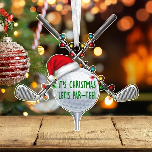 FLAGWIX Christmas Golf Gifts for Men Women, Acrylic Ornaments for Tree | Golf Ornaments for Christmas Tree Decorations, Funny Sports Ornament Gifts for Men Dad Husband