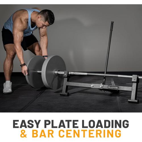 Bells of Steel Deadlift Jack 2.0 Premium Barbell Jack | Long Handle Deadlift Bar Jack | Bar Jack Durable Nylon Rollers for Easier Bar Centering | Protective UHMW Deadlift Stand, 800lb Capacity