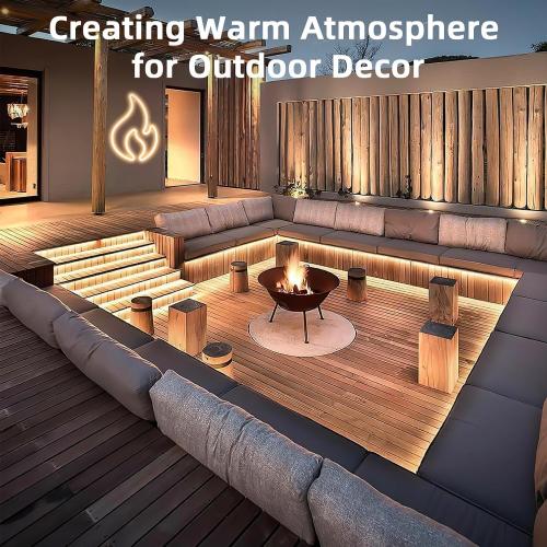 Lamomo LED Rope Lights, 100Ft Warm White Dimmable LED Strip Lights, 24V Waterproof Flexible LED Light Strip, Cuttable Silicone 3000K Neon Lights for Bedroom Indoor Outdoor Decor