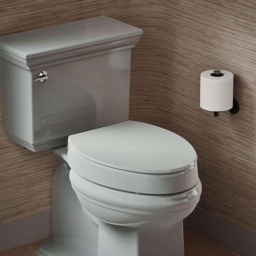 KOHLER Hyten 3 Height Solft Close Elongated Toilet Seat, White | 25875-0, Elevated Contoured Seat, Grip-Tight Bumpers, Quick-Attach Hardware
