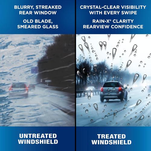 Rain-X 850214 RearView Wiper Blade 14, OEM Replacement Rear Windshield Wiper, Interchangeable Adapter for Easy Installation, All-Weather & All-Season Performance, Composite