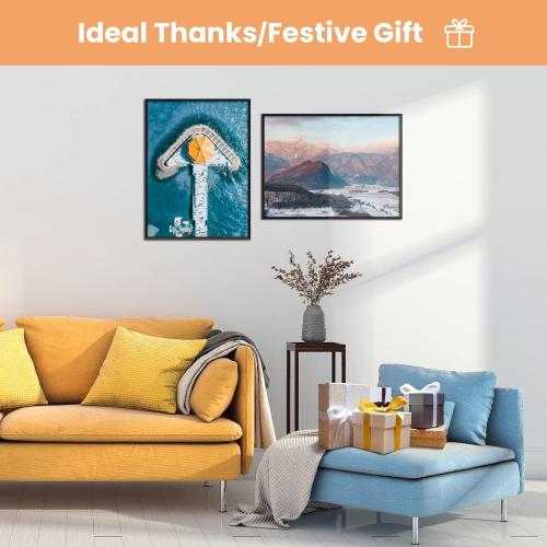 upsimples 18x24 Picture Frame Black 3 Pack, Scratch-Proof Poster Frames 18 x 24 for Photo Gallery - Slide-In Strips, Horizontal or Vertical Wall Mounting