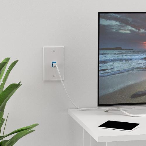 iwillink 2-Pack Cat6A Ethernet Wall Plate, 1-Port RJ45 Wall Plate, Blue