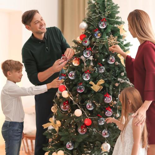 12 Pack Clear Plastic Fillable Ornament Ball 3.15''/80mm for Christmas,Holiday, Wedding,Party,Home Decor