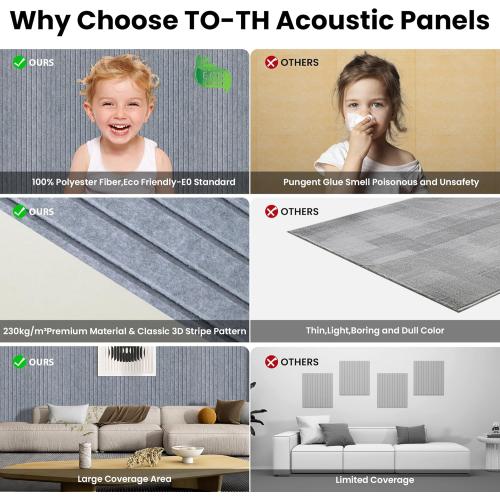 10 Pack Large Acoustic Panels,48 x 24 x 0.4 Inch Sound Proof Foam Panels for Walls，Premium Noise Dampening Panels,Sound Panels for Media Room, Office and Studio,African Gray