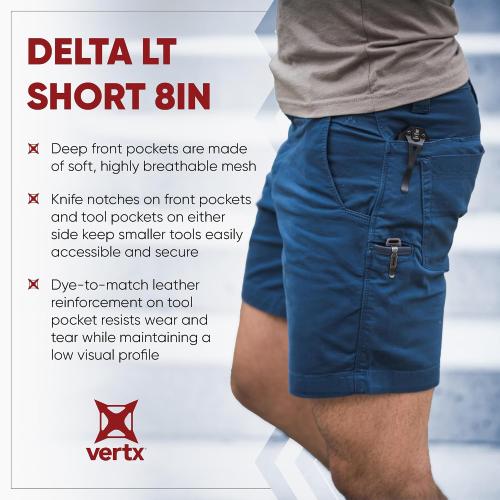 Size/8 Vertx Delta LT 8 Inch Mens Tactical Shorts with Pockets, Lightweight Stretch Casual Tactical Operations Gear, Athletic-Fit