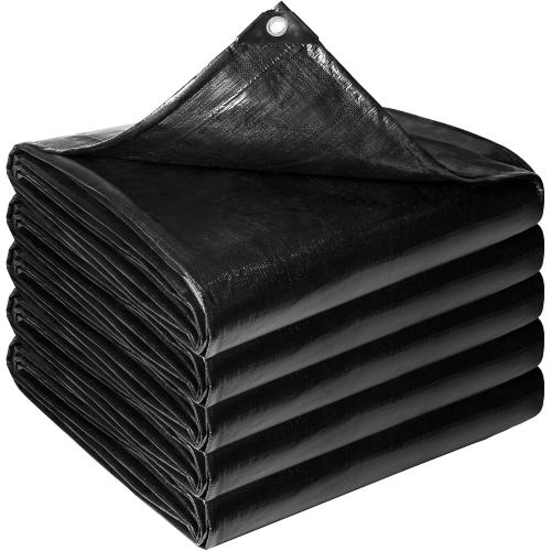 Reinforced PE Pond Liner 25 x 30 FT, 28 Mil Sun Resistant Preformed Pond Liner, Hemmed Edge with Buttonholes Liner for Outdoor Large Ponds, Fish/KOI/Duck Pond, Garden Waterfall, Waterscape, Black