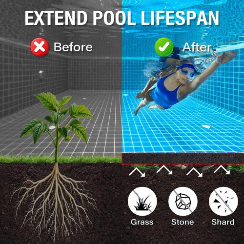 350G/M² Thicker 21FT Pool Liner Pad,Seamless Above Ground Pool Liner,Pre-Cut Heavy Duty Round Pool Liner Pad, Durable Geotextile Material,Puncture Protection,Extend Liner Life(Black)