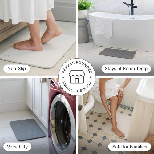 Beige Home Bath Stone Mat  – Luxury Diatomite Stone Mat, Quick-Dry, Non-Slip, Rain Sandstone