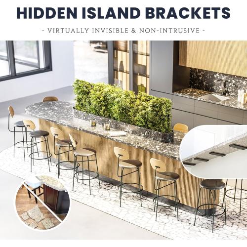 Hidden Island Countertop Support Bracket 1 Pack White 20 Inch Heavy Duty Granite Countertop Bracket Iron Island Support Brackets for Granite Quartz Wood