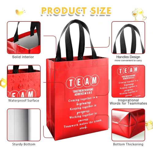 Addblu 50-Piece Employee Appreciation Gift Bags Bulk - Include 25 Team Bags (8x10x4 Inch) & 25 Tissue Paper, Reusable Gift Bag with Handles for Staff, Coworker, Teacher, Thank You & Valentine‘s Day Gifts (Colorful)