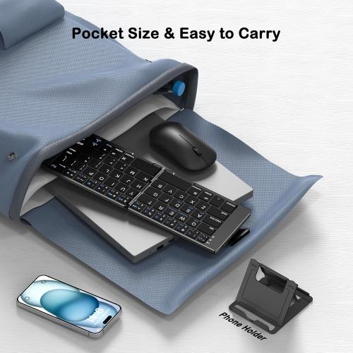 Foldable Keyboard and Mouse, EDJO Folding Wireless