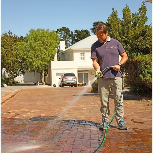 Hybrid Garden Hose 5/8 IN. x 50 FT, Heavy Duty, Lightweight, Flexible with Rotatable Grip Handle and Solid Brass Fittings, set of 2